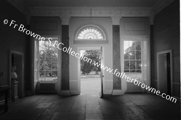 ITALIAN LEGATION  LUCAN HOUSE  ENTRANCE HALL WITH VIEW OF PARK